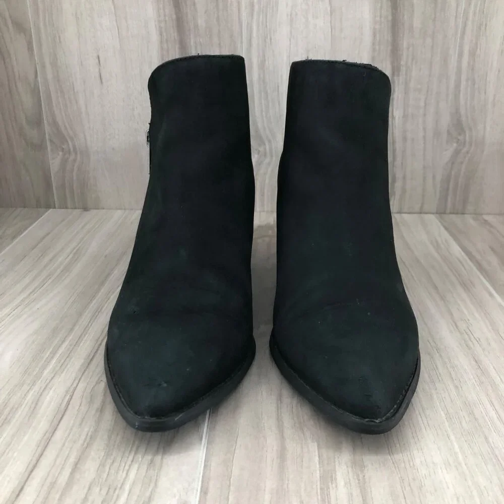 Seychelles Ankle Boots Womens 7 Chapparal Black Nubuck Leather Zip Booties